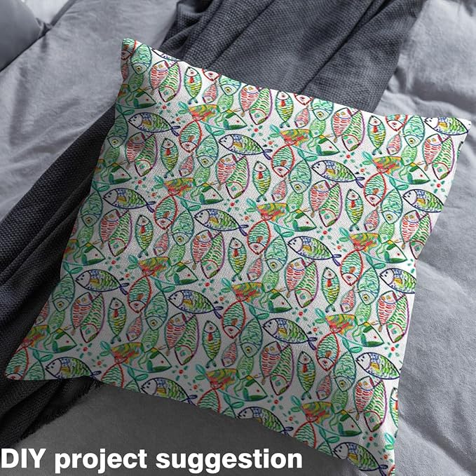 Feelyou Ocean Upholstery Fabric by The Yard, Boho Colorful Fish Outdoor Fabric - Image 4