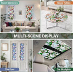 Floral Stained Glass Window Film, Static Cling Rainbow Privacy Film Sun Blocking - Image 6