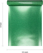 Efuncro- Green Glitter HTV 12'' x 8ft Heat Transfer Vinyl, Iron on - Image 3