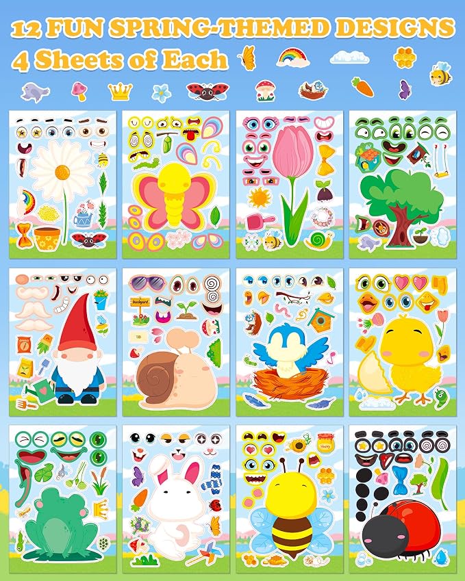 Aowplc Spring Make-a-Face Stickers - Image 2