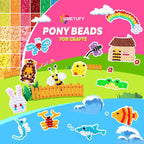 Simetufy 14000Pcs Pony Beads Bulk, 30 Colors 6x9 Kandi Beads - Image 12