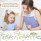 Augshy 700Pcs Rondelle Spacer Beads, 8 mm Silver and Gold Rhinestone Spacer - Image 6