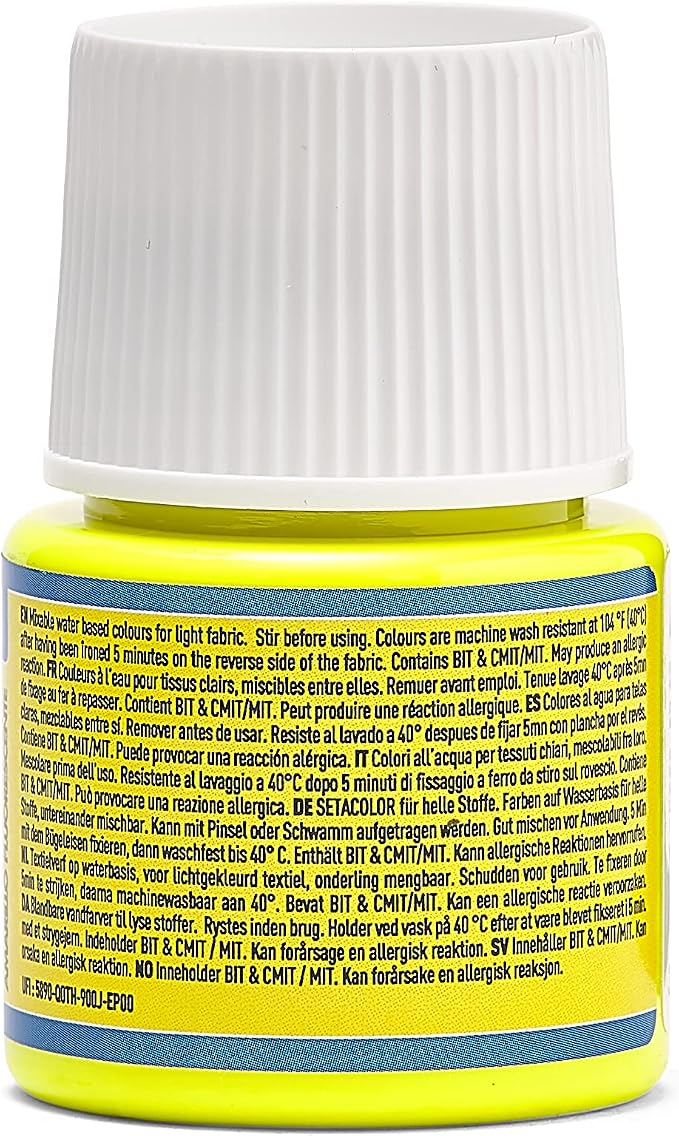Pebeo Setacolor Light Fabrics Paint 45-Milliliter Bottle, Fluorescent Yellow - Image 2