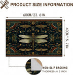 Dragonfly Floral Faux Cashmere Non-Slip Rug 15.7x23.6 Inches, Washable Low Pile - Image 2
