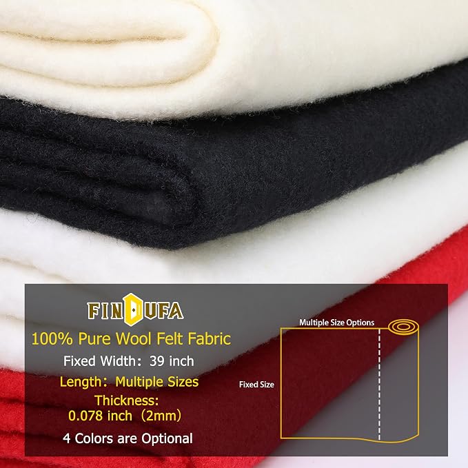 85" x 39" Wool Felt Fabric, Pure Merino Felt Fabric - Image 6
