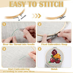 Mudder 53 Pieces Cross Stitch Tool Embroidery Starter Kit Includes Bamboo - Image 5