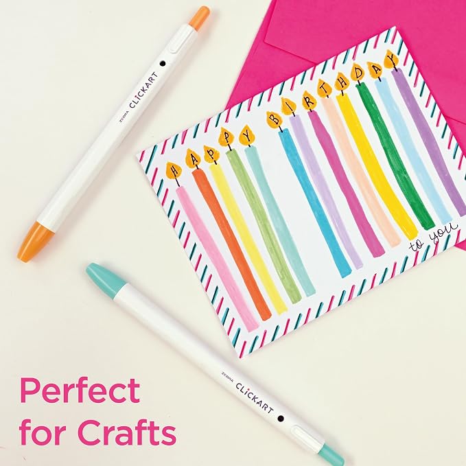 Zebra Pen CLiCKART Retractable Felt Tip Pen, 0.6mm Fine Point, Moisture - Image 7