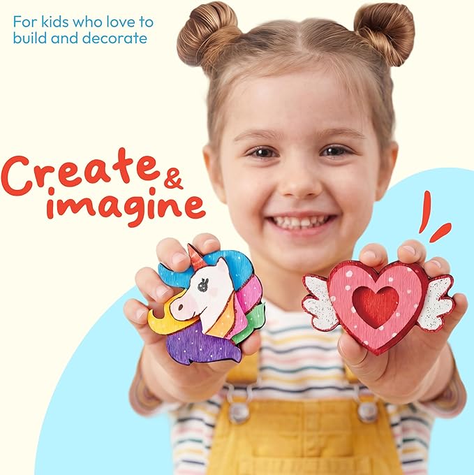 JOYIN 12 pcs Fantasy Wooden Magnets, Kids Unicorn Painting Craft, Spring and - Image 5