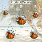 DASTOLL Stained Glass Window Hanging Fall Farm Scenery Sunflower Pumpkin Large - Image 6