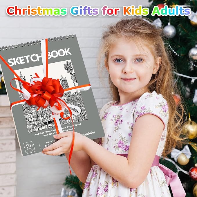 9" x 12" Sketch Book, Spiral Bound Sketch Pad, 4 Pack 50 Sheets 68lb/100gsm - Image 4