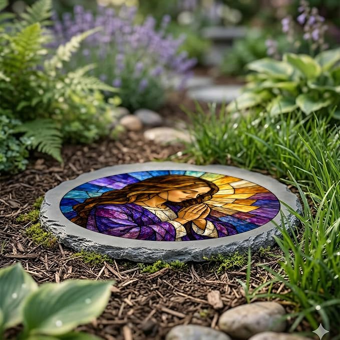 Magnolia Garden 10-Inch Praying Woman Stepping Stone - Image 4