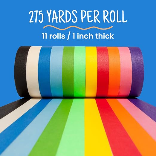 Craftzilla Arts and Crafts Kit for Kids – 11 Colored Masking Tape Rolls - Image 3