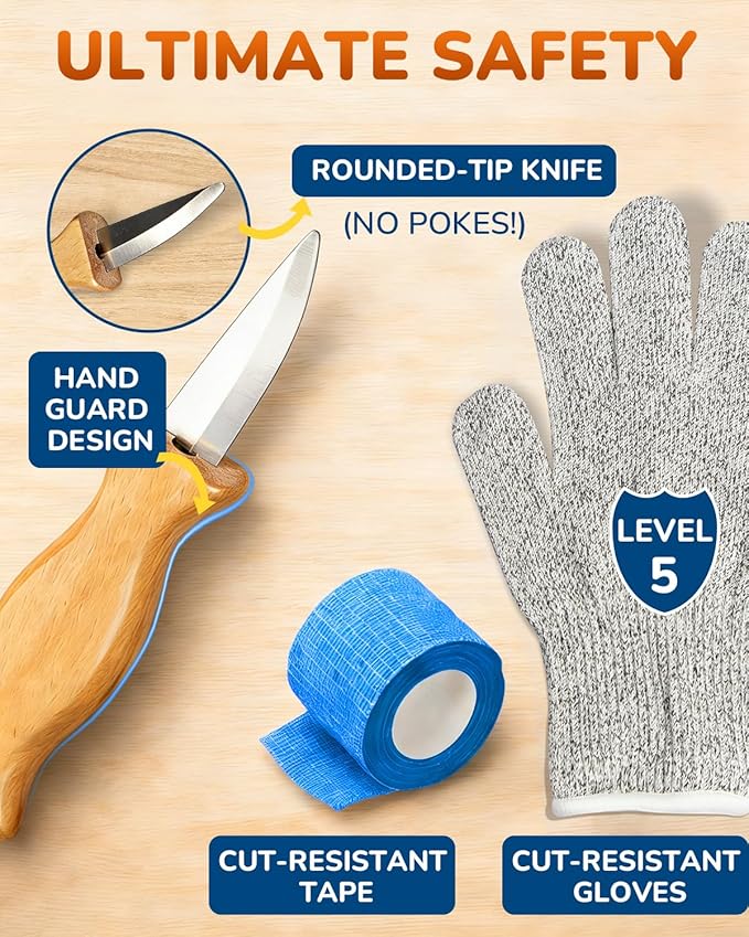 Wood Carving Whittling Kit for Kids: Wood Carving Tool Set - Image 2
