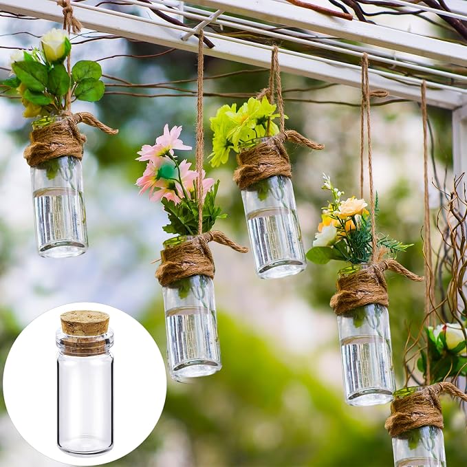 Yungyan 50 Pieces Small Mini Glass Bottles Jars - Image 6