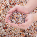White Agate Crushed Stones Crystal Chips Bulk 3 Lb, Natural Tumbled Crushed by EZEELAI