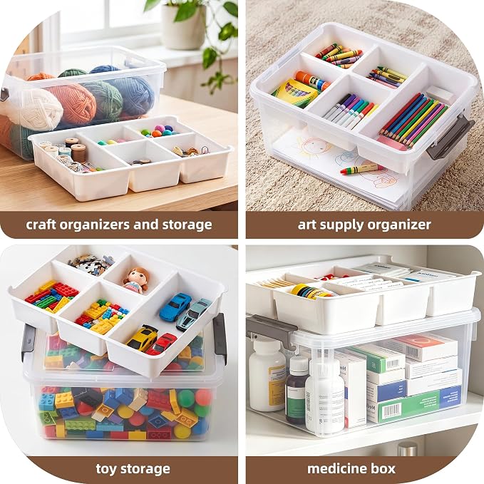Citylife 17QT Clear Craft Organizers and Storage Box - Image 7