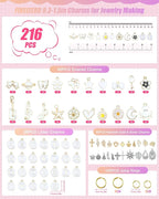 FIVEIZERO 216PCS Charms for Jewelry Making, Enamel Blacelet Charms Kit | - Image 2