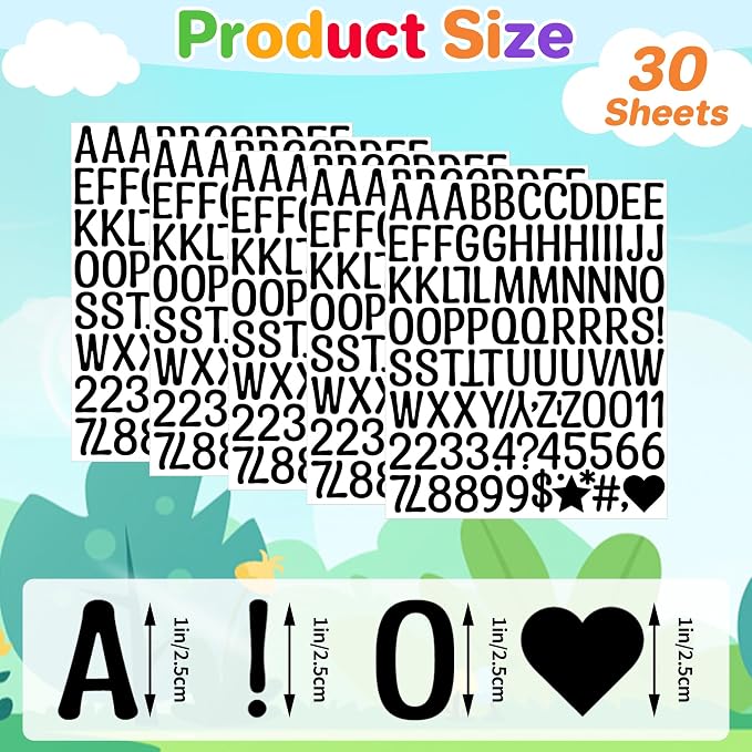 Letter Stickers 1 inch, Self-Adhesive Vinyl Waterproof ABC Letter Stickers - Image 2