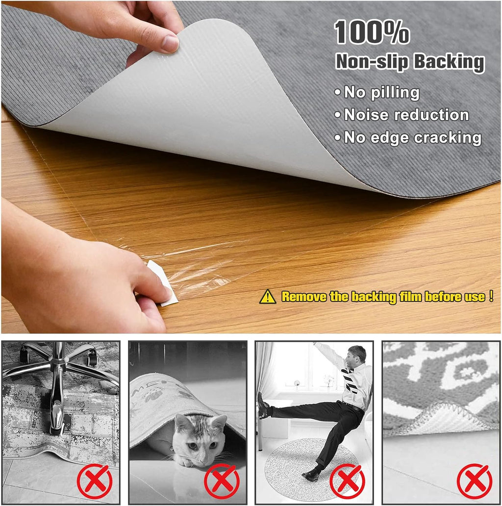 Placoot Desk Chair Mat for Hardwood Floor Corduroy Surface 1/6" Thick 55"x35" Office Chair Mat for Rolling Chairs-100% Large Anti-Slip Backing Under Desk Low-Pile Office Rug Floor Mat for Office/Home