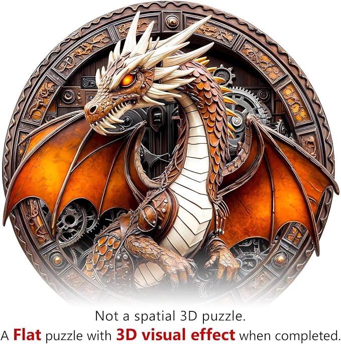Mechanical Dragon Puzzles Fantasy Vintage Cool Steampunk Puzzle Adults Gifts - Image 2