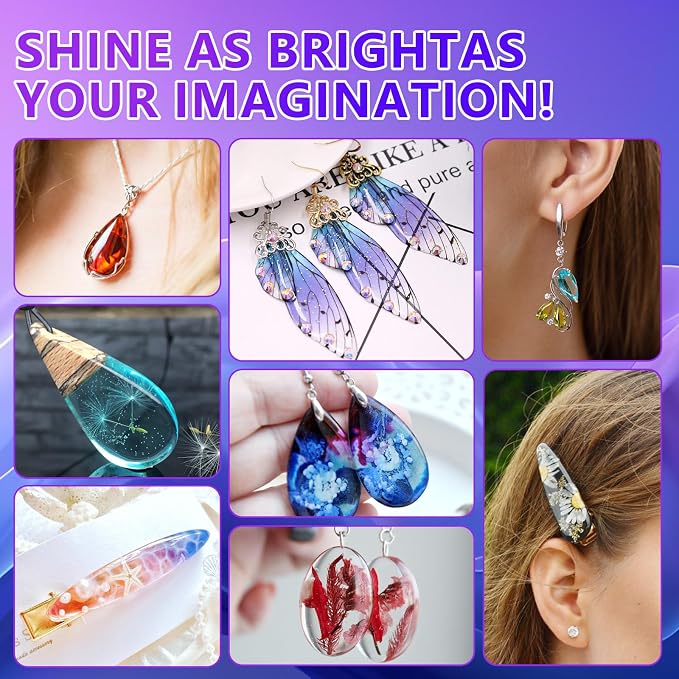 KISREL UV Resin Jewelry Making Kit - 100g Crystal Clear UV Resin and Jewelry - Image 6