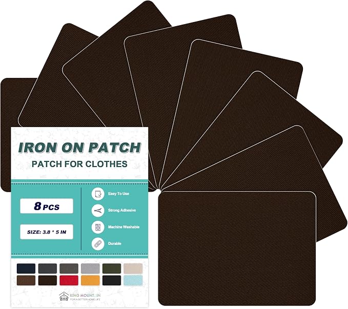 Iron on Patches for Clothes, 8 Pieces Patches for Cloth, 100% Cotton Fabric by ForABetterHomeLife
