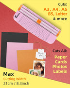 Firbon Pink A5 Paper Cutter, Straight Small Paper Trimmer - Image 4