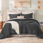 Andency California King Comforter Set Dark Grey - Image 2