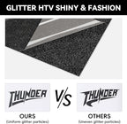 Aoder Black Glitter HTV Heat Transfer Vinyl - Image 4