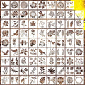 80 Pcs 3 x 3 Inch Stencils for Painting on Wood, Reusable Flower Butterfly Bird by DZXCYZ