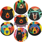 EWJRNSF 6 PCS Bruin Diamond Art Coasters DIY Kit by EWJRNSFDiamondPainting