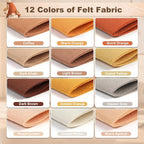 Large Stiff Felt Sheets 8"x35" – 12 Assorted Colors Felt Fabric Bundle Pack - Image 2