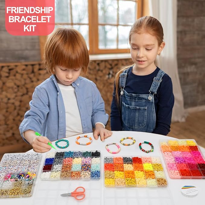 Redtwo 23000Pcs Clay Beads Friendship Bracelet Making Kit, 7 Boxes 144 Colors - Image 7