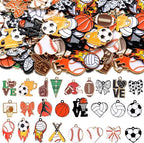 100 Pcs Sport Charms Bulk for Jewelry Making Football Soccer Volleyball by Trnayi