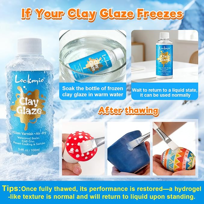 3.4FL OZ Air Dry Clay Glaze, High Gloss Varnish, Protective Sealant to Prevent - Image 5