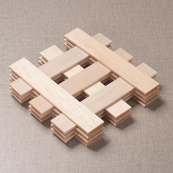 Balsa Wood Sticks, Balsa Wood Strips Planks 1/4" × 1" × 6", Flat Wooden Slats - Image 2