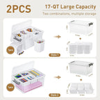 Citylife 17QT 2Packs Clear Craft Organizers and Storage Bins - Image 2