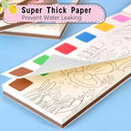 Cavnewt Pocket Watercolor Painting Book, Travel Paint Watercolor Coloring Book - Image 9