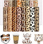 Leopard Boho Permanent Adhesive Vinyl 16 Sheets 12'' x 10'' | Zebra Animal by CraftingEveryday