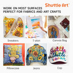 Shuttle Art Fabric Paint, 18 Colors Permanent Soft Fabric Paint in Bottles - Image 7