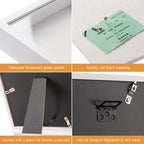 8x8 Shadow Box Frame with Real Glass Panel and Soft Linen Back, Small White - Image 5