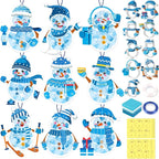 Renbuzhu 42PCS Winter Crafts Bulk: Snowman Paper Suncatchers DIY Kit by Renbuzhu