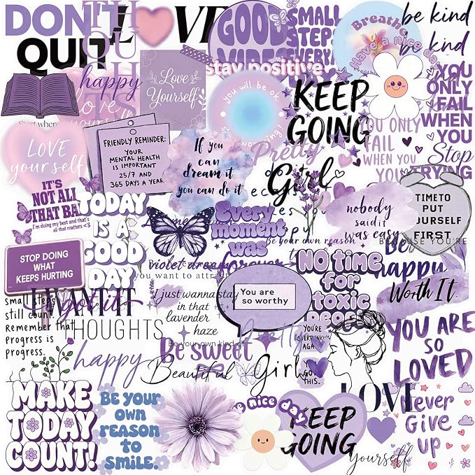 50 PCS Motivational Quote Stickers by Unknown