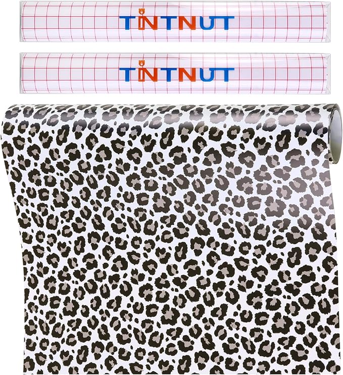 Tintnut Leopard Cheetah Permanent Vinyl Roll 12in x 5ft Adhesive Vinyl | Black by Tintnut