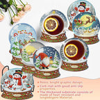 8 PCS Christmas Diamond Art Coasters Kits Snowball Diamond Painting Coaster | - Image 3