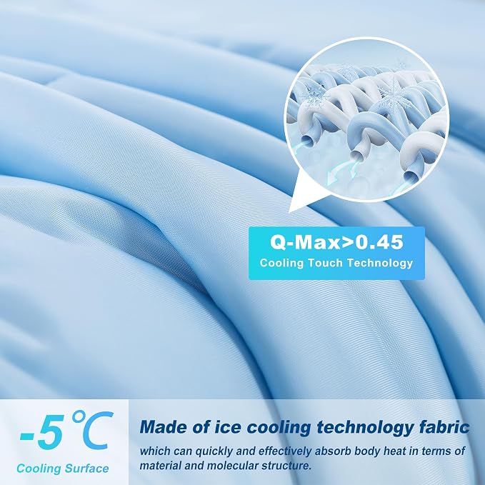 Cooling Comforter Queen Size, Double-Sided Cold Tech Fabric Quilted Bed - Image 2