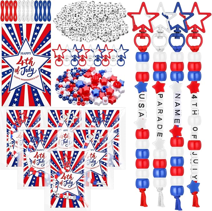 Suncalla 996 Pcs 24 Set 4th of July Crafts Patriotic Keychain Making Kit DIY by Unknown