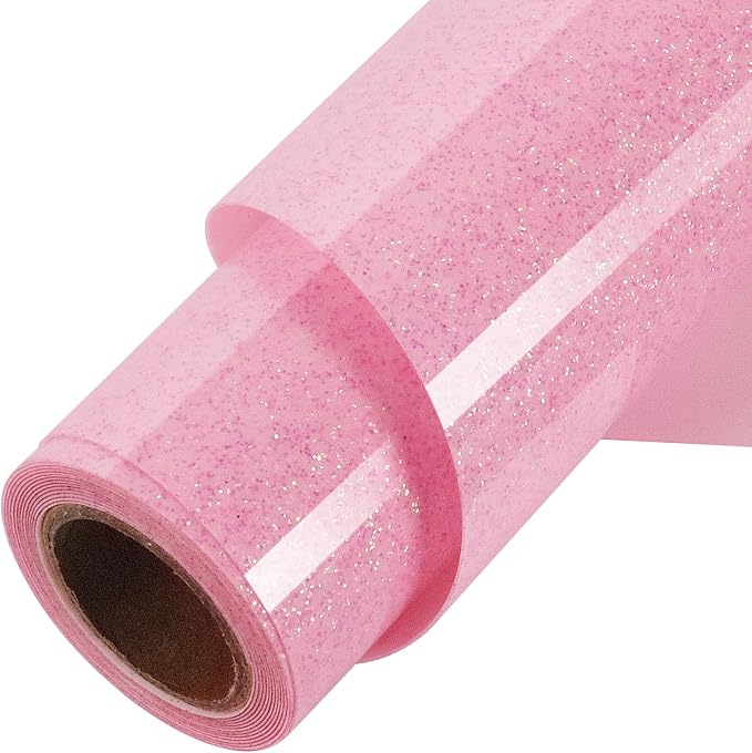 ​TORC Pink Glitter HTV Pink Heat Transfer Vinyl HTV Rolls by TORC