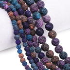 48pcs Natural Matte Colorful Oxidized Gemstone Beads，8mm Frosted Round Loose - Image 7
