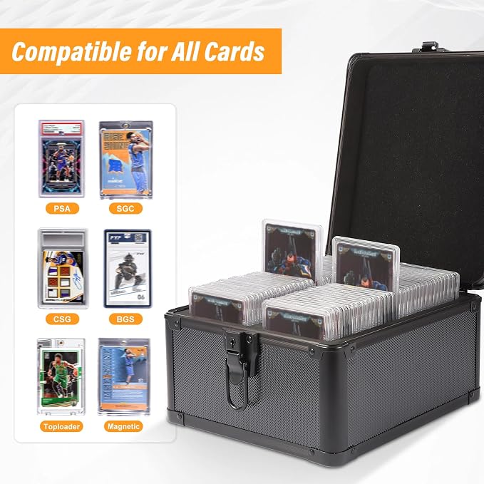 EcoVibe Graded Card Case, Aluminum Alloy Trading Card Storage Box - Image 3